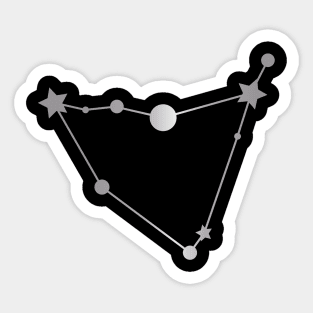 Capricorn Zodiac Constellation in Silver - Black Sticker